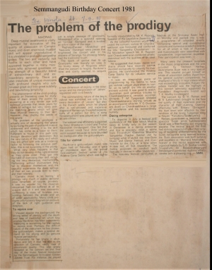 The Hindu Semmangudi Trust Review of Ravikiran 1981